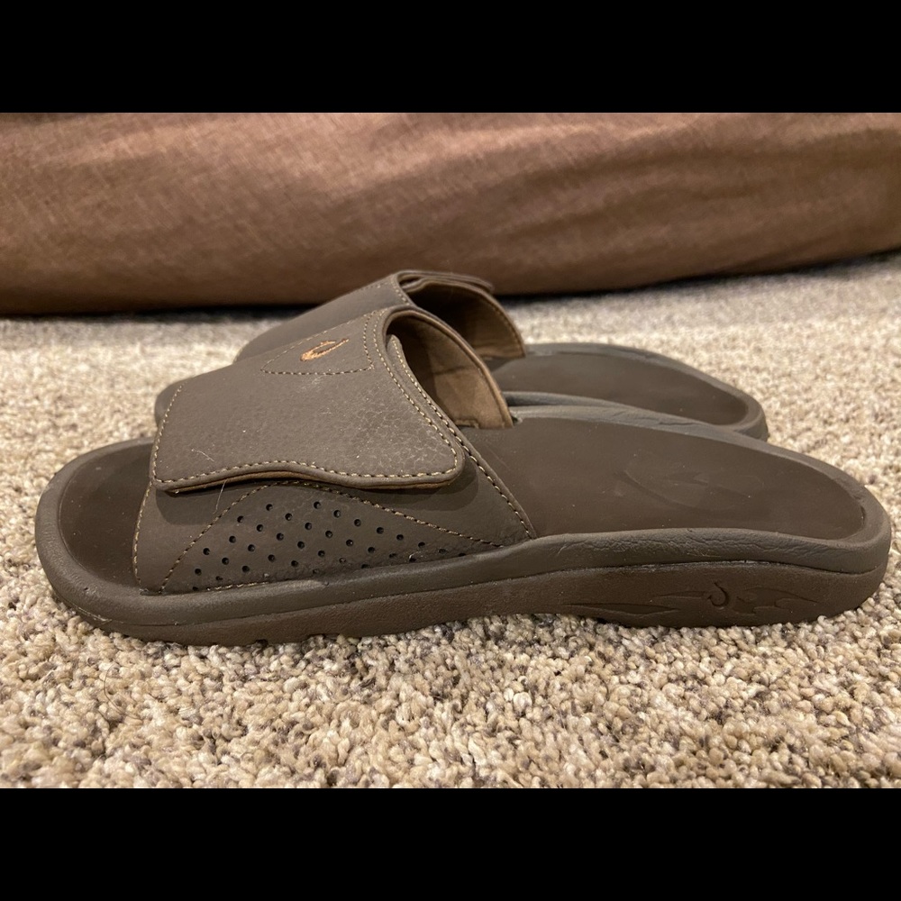 Olukai Mens Nalu Slide Java Chocolate Brown Size 8